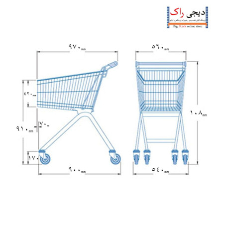 ترولی خرید فروشگاهی 180 لیتر